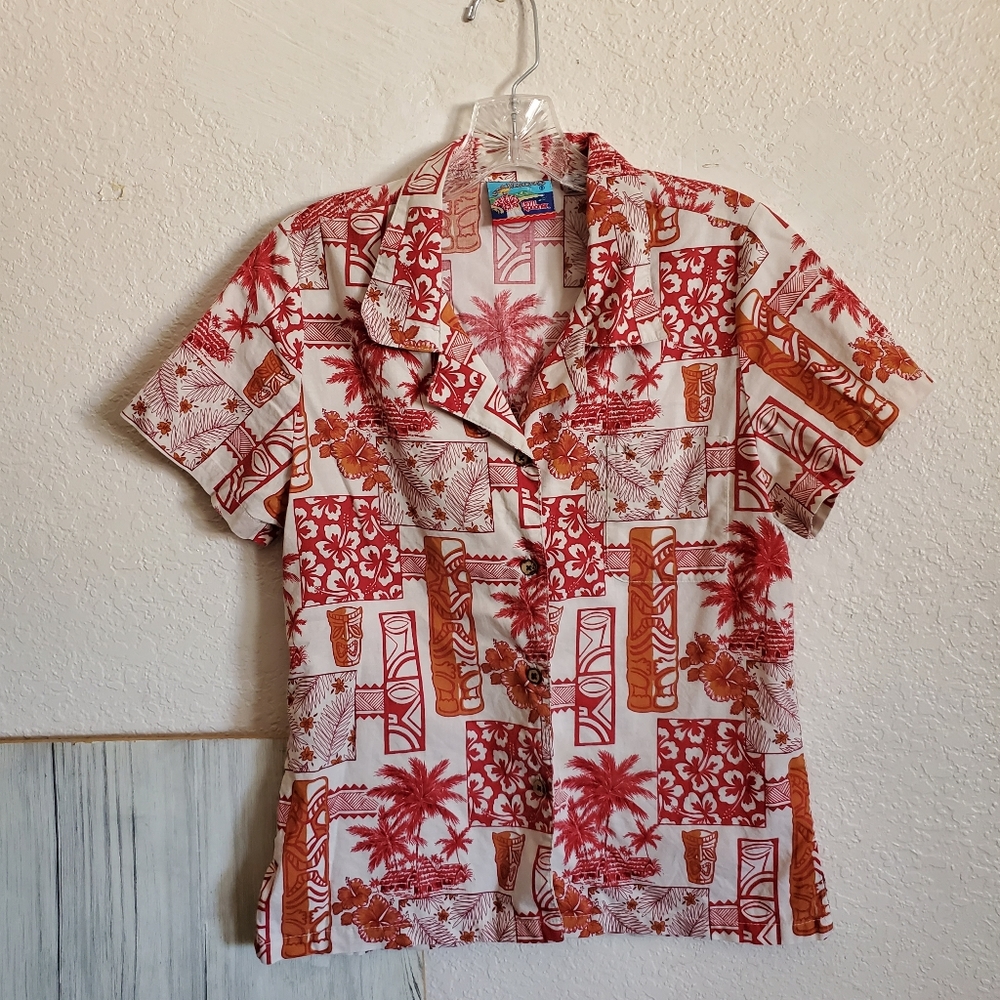 Reyn Spooner Joe Kealoha Hawaiian Shirt XS Tiki Aloha Hibiscus Cotton Button Up